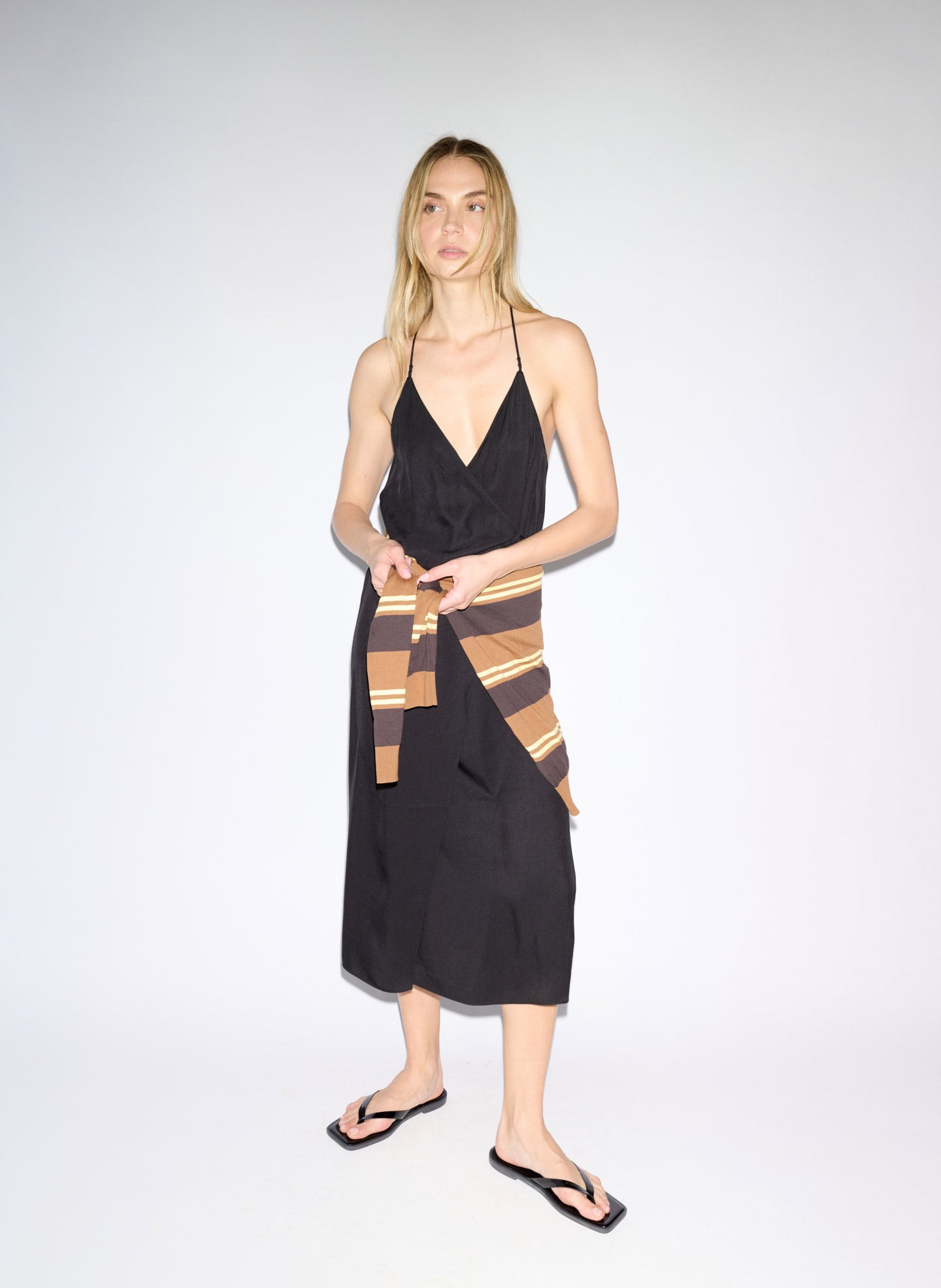 Summer Slip Wrap Dress | Tibi Black