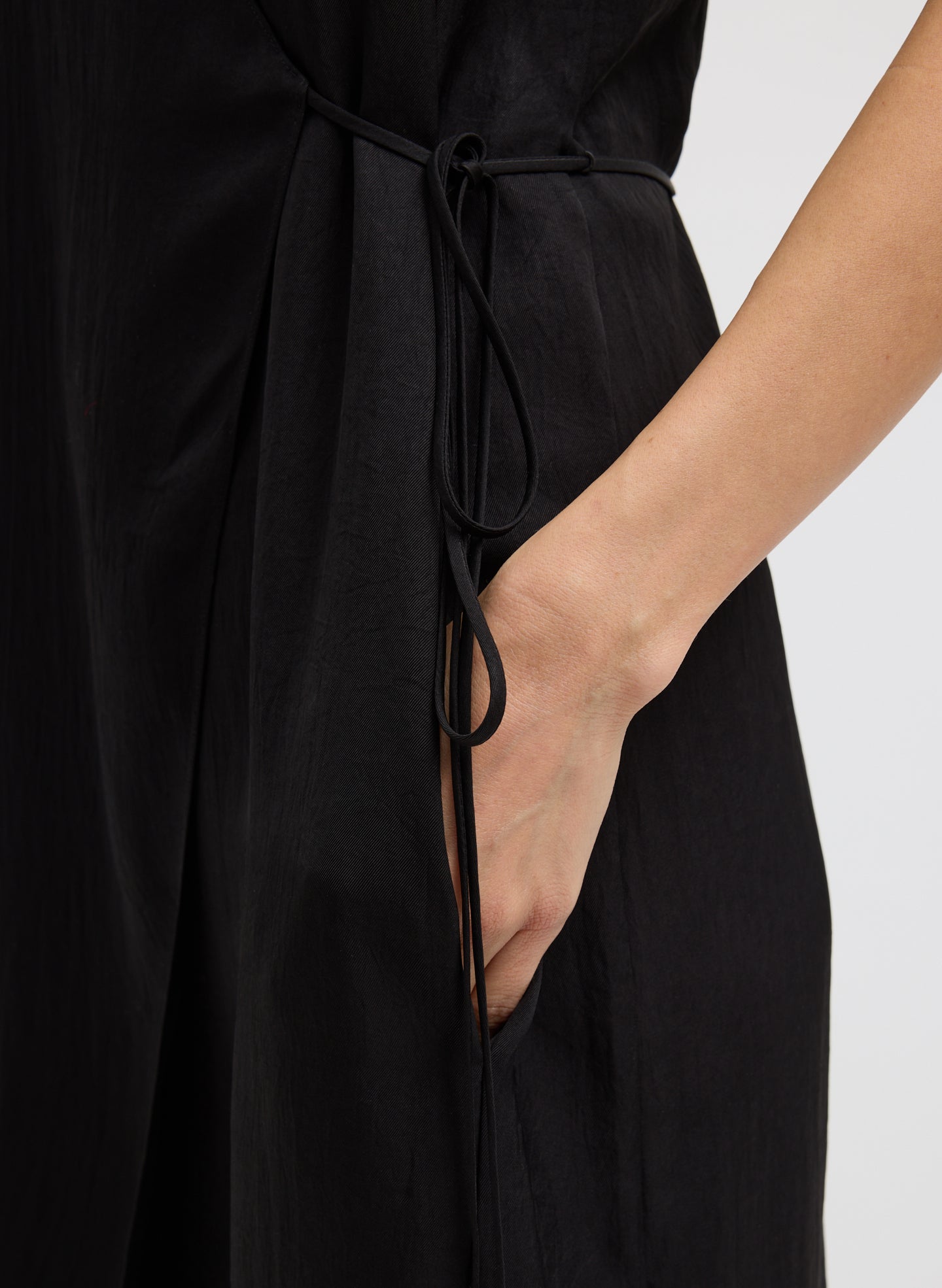 Summer Slip Wrap Dress | Tibi Black