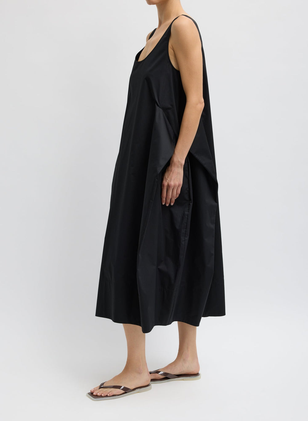 Eco Poplin Tank Dress | Tibi Black