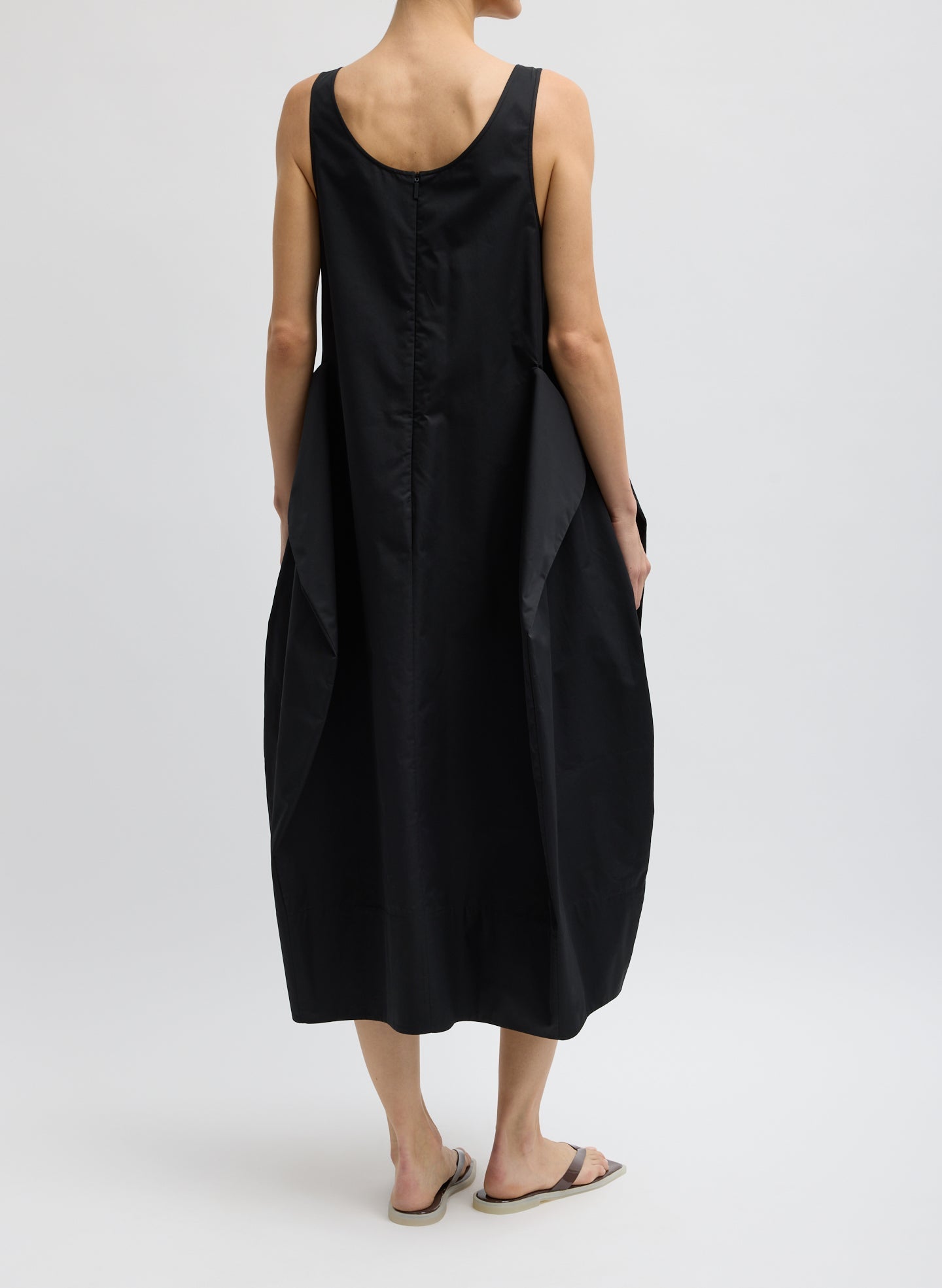 Eco Poplin Tank Dress | Tibi Black