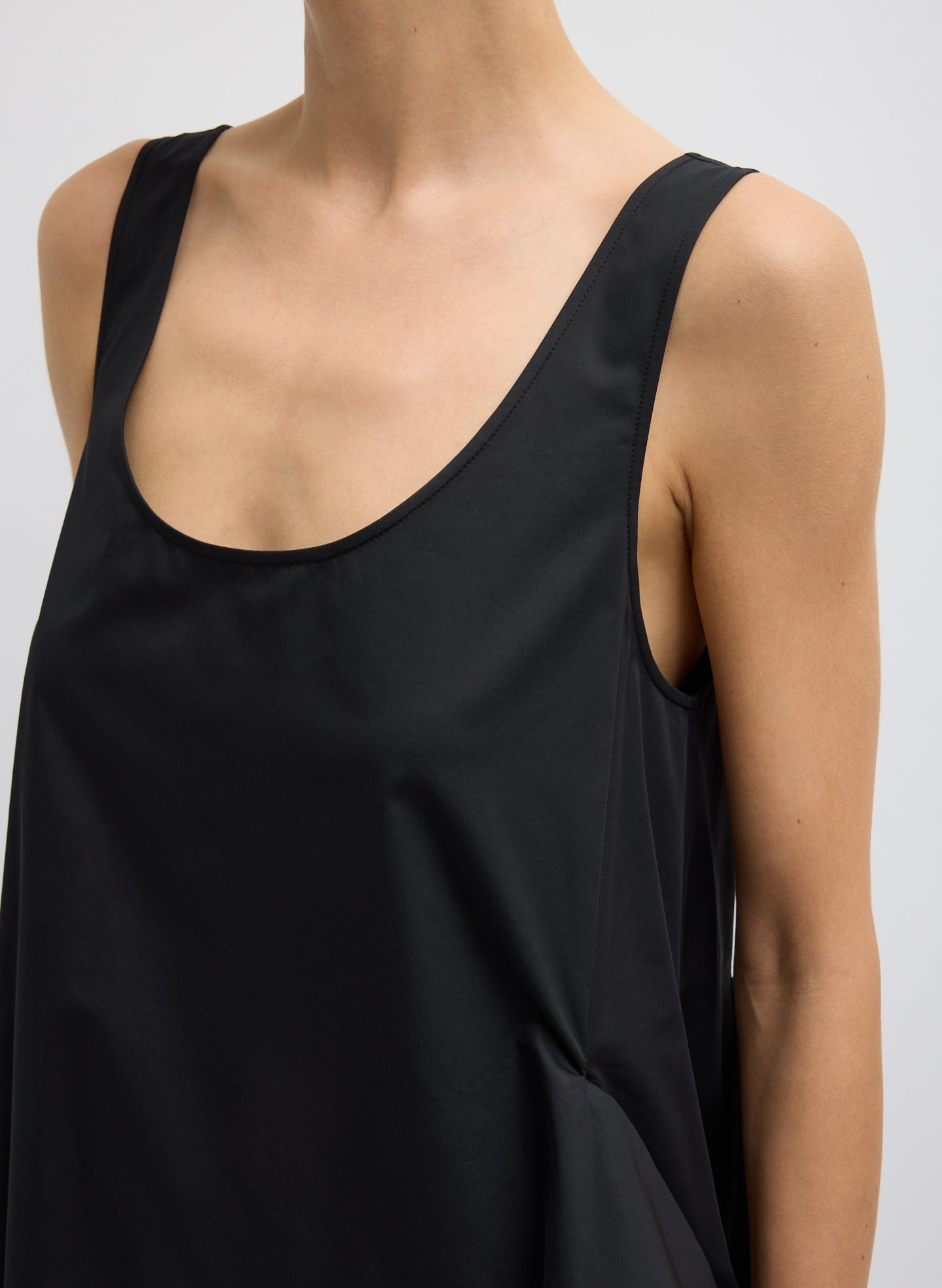 Eco Poplin Tank Dress | Tibi Black