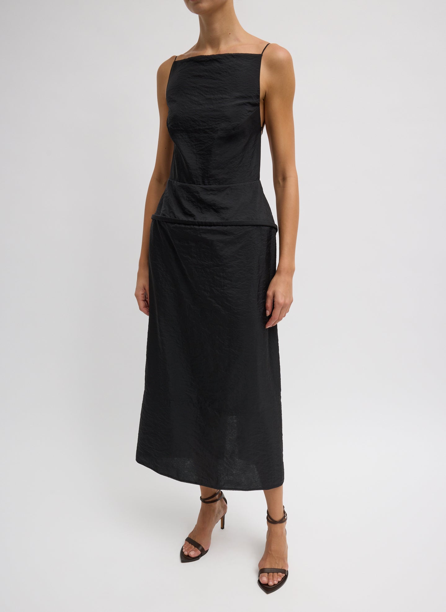 Chassis Hoop Strappy Dress | Tibi Black