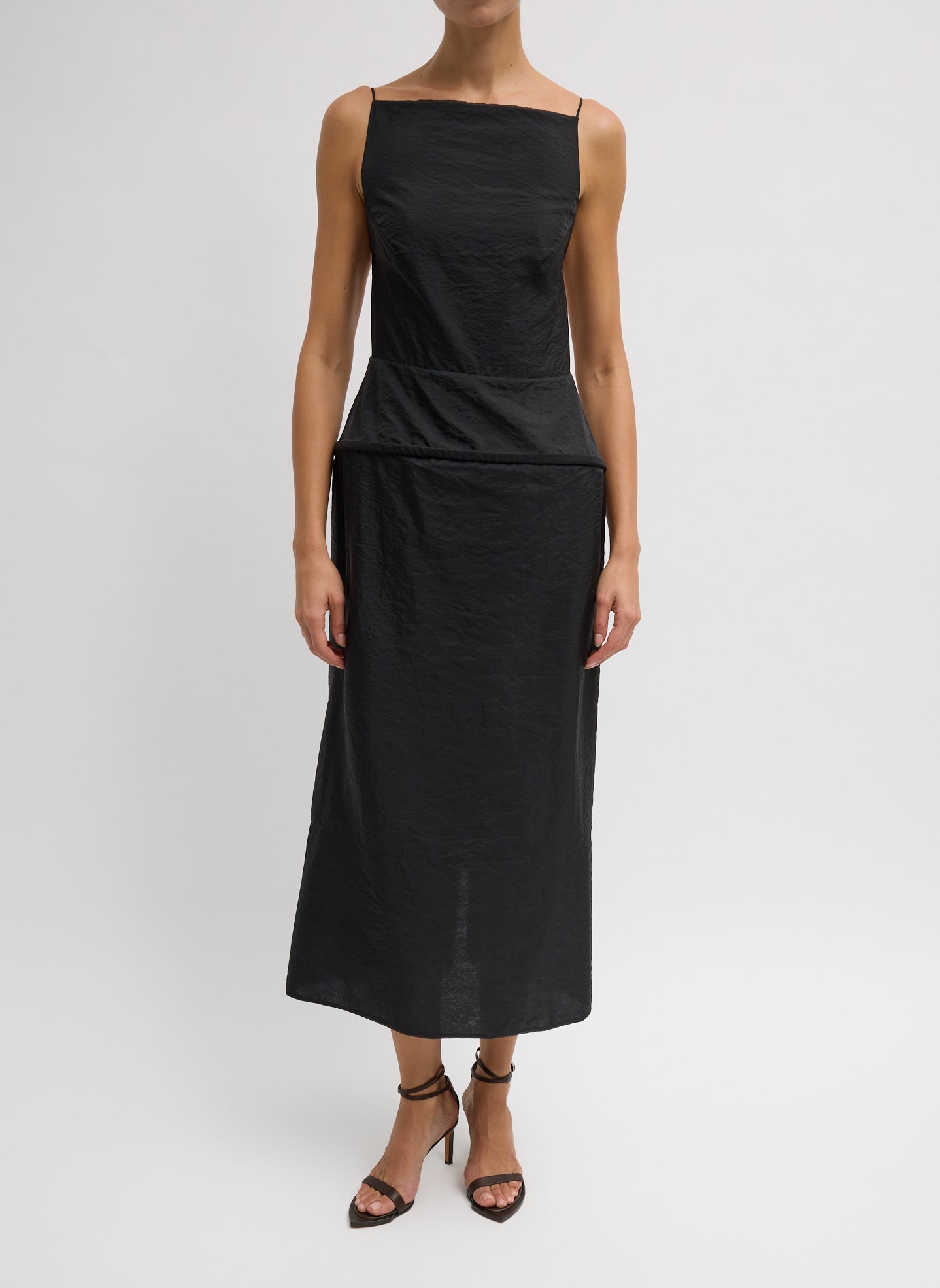 Chassis Hoop Strappy Dress | Tibi Black