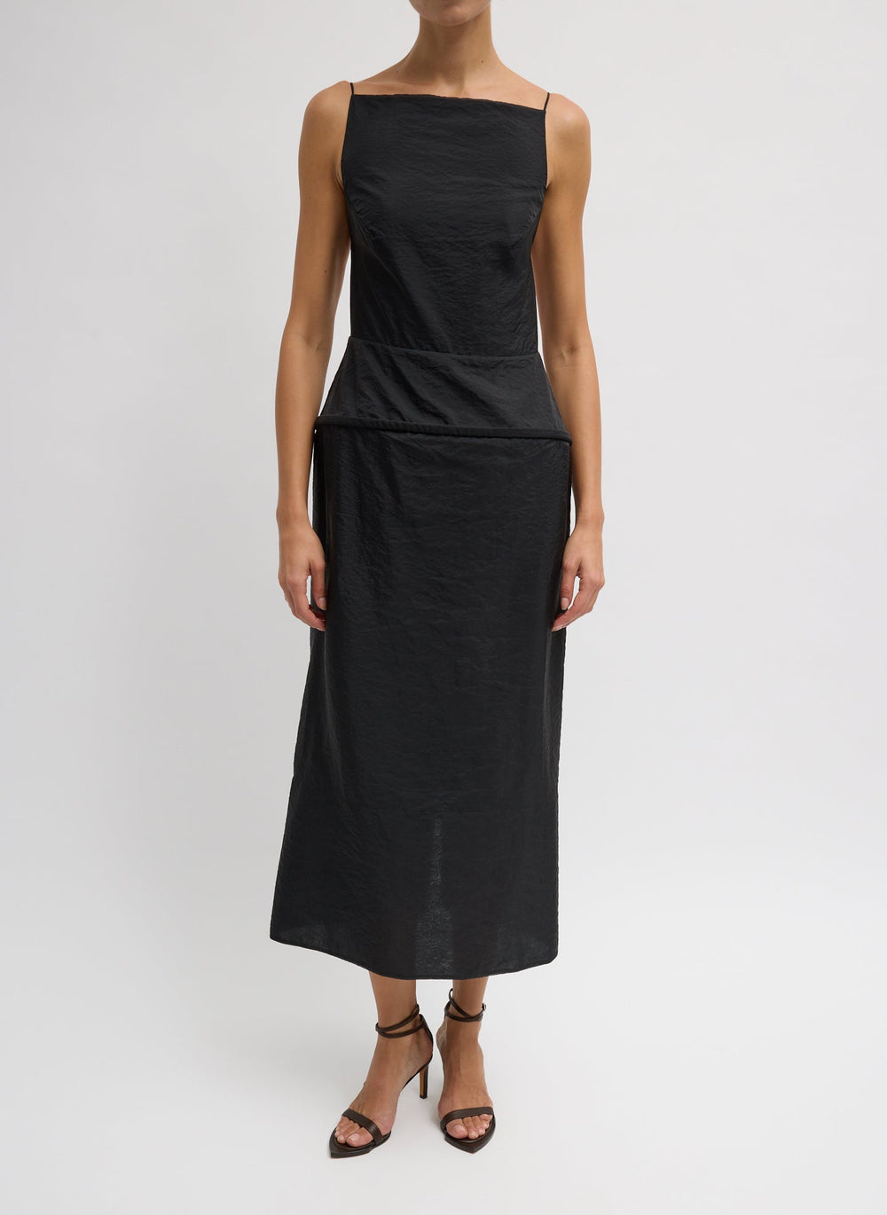 Chassis Hoop Strappy Dress | Tibi Black