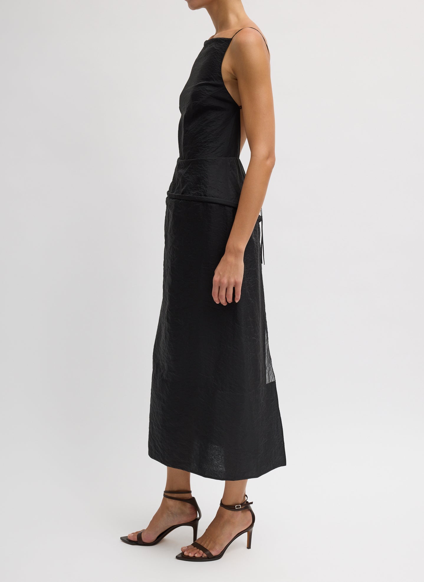 Chassis Hoop Strappy Dress | Tibi Black