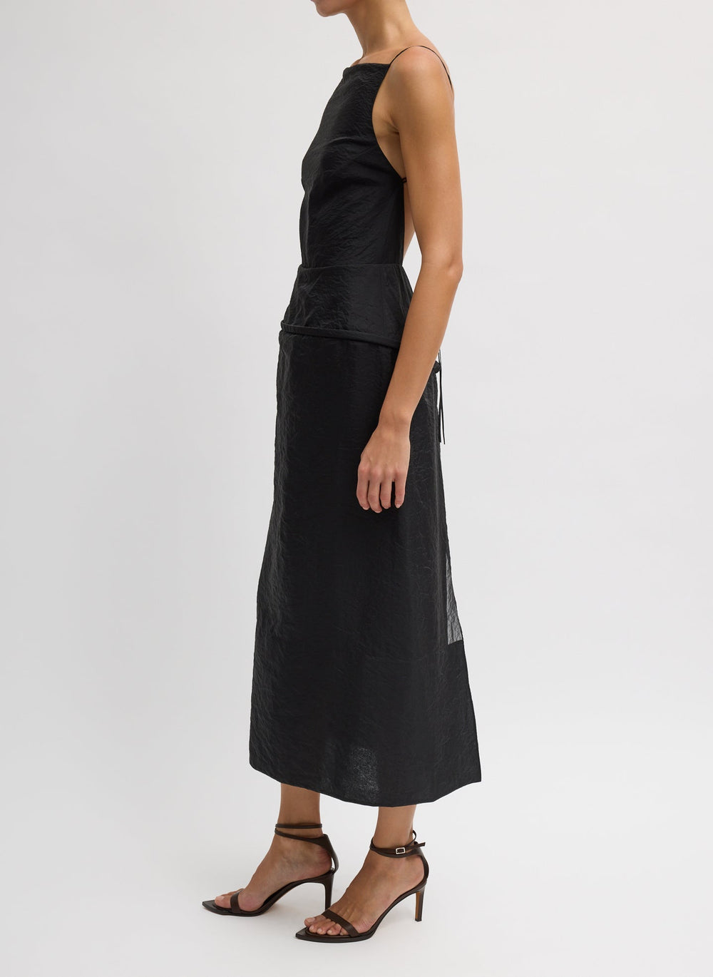 Chassis Hoop Strappy Dress | Tibi Black