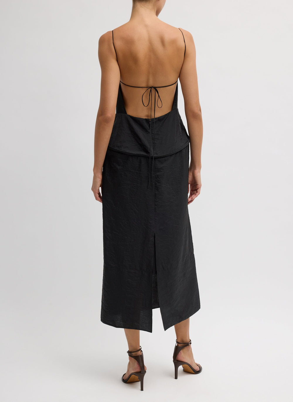 Chassis Hoop Strappy Dress | Tibi Black