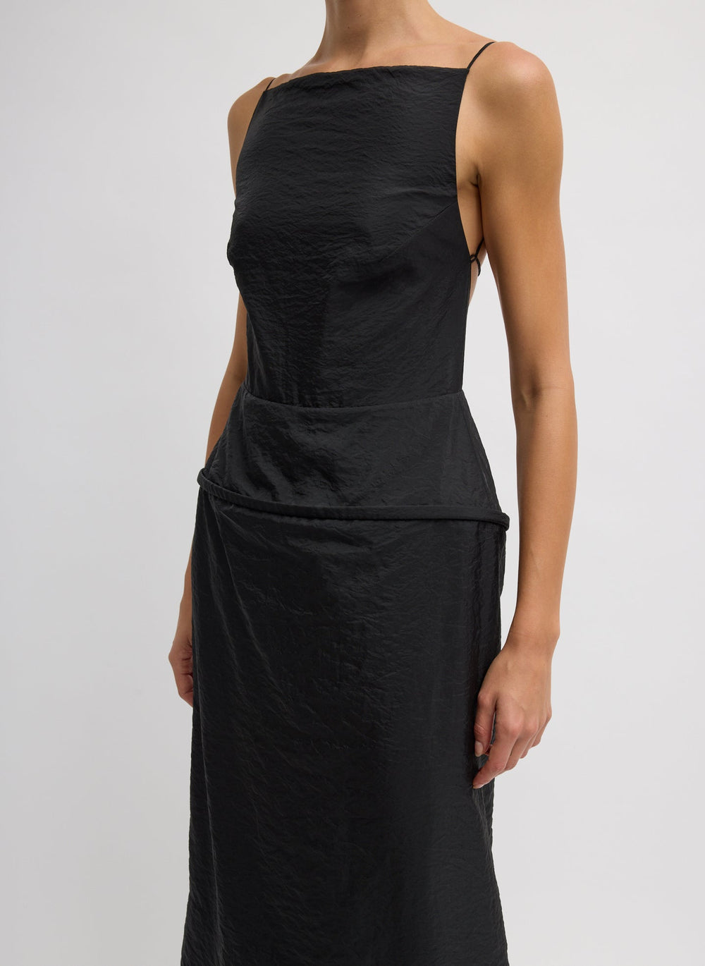 Chassis Hoop Strappy Dress | Tibi Black