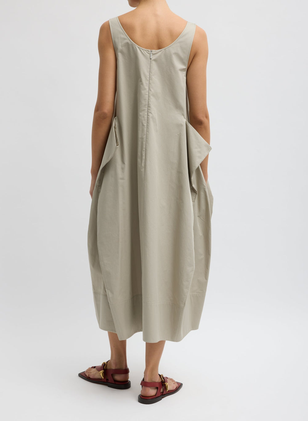 Eco Poplin Tank Dress | Tibi Sandstone