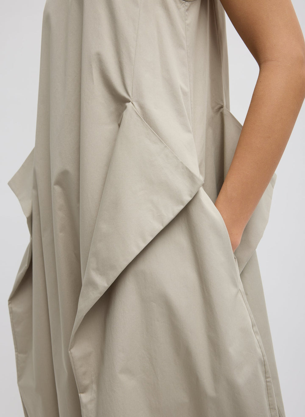 Eco Poplin Tank Dress | Tibi Sandstone