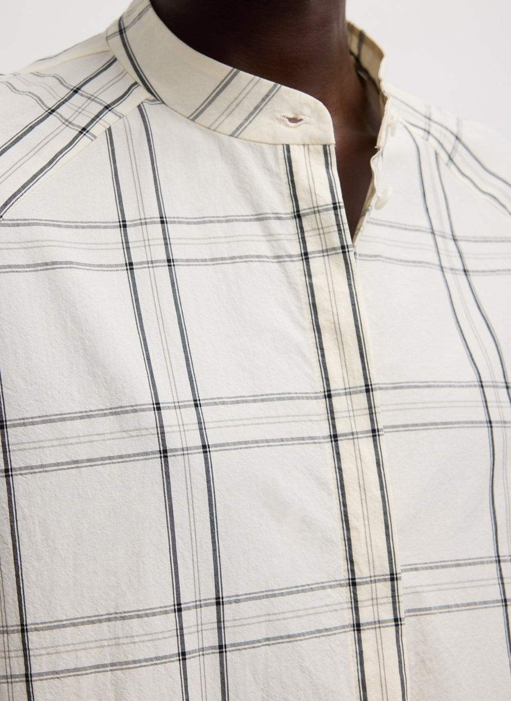 Russel Plaid Balloon Dress | Tibi Ivory/Black Multi