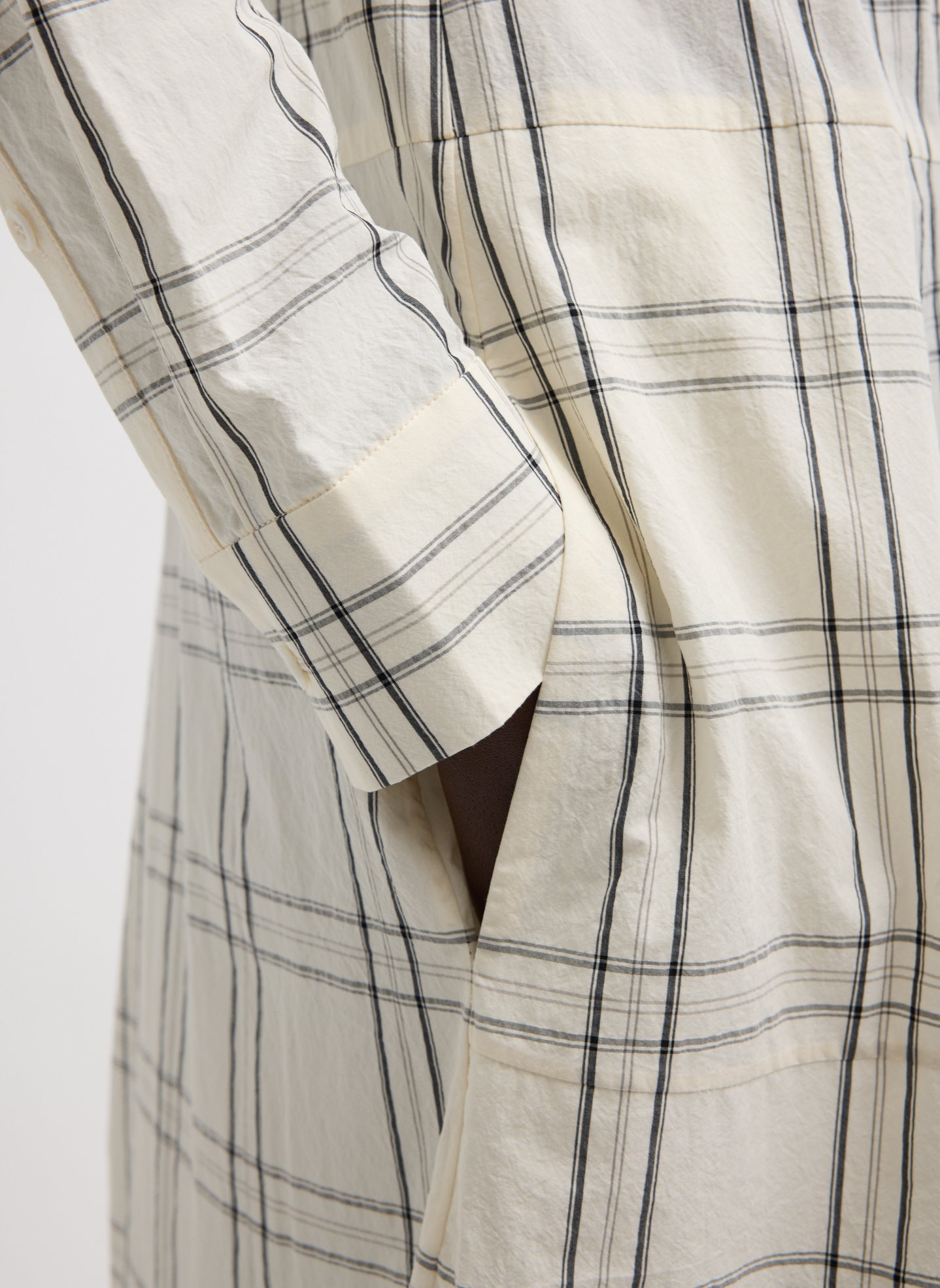 Russel Plaid Balloon Dress | Tibi Ivory/Black Multi