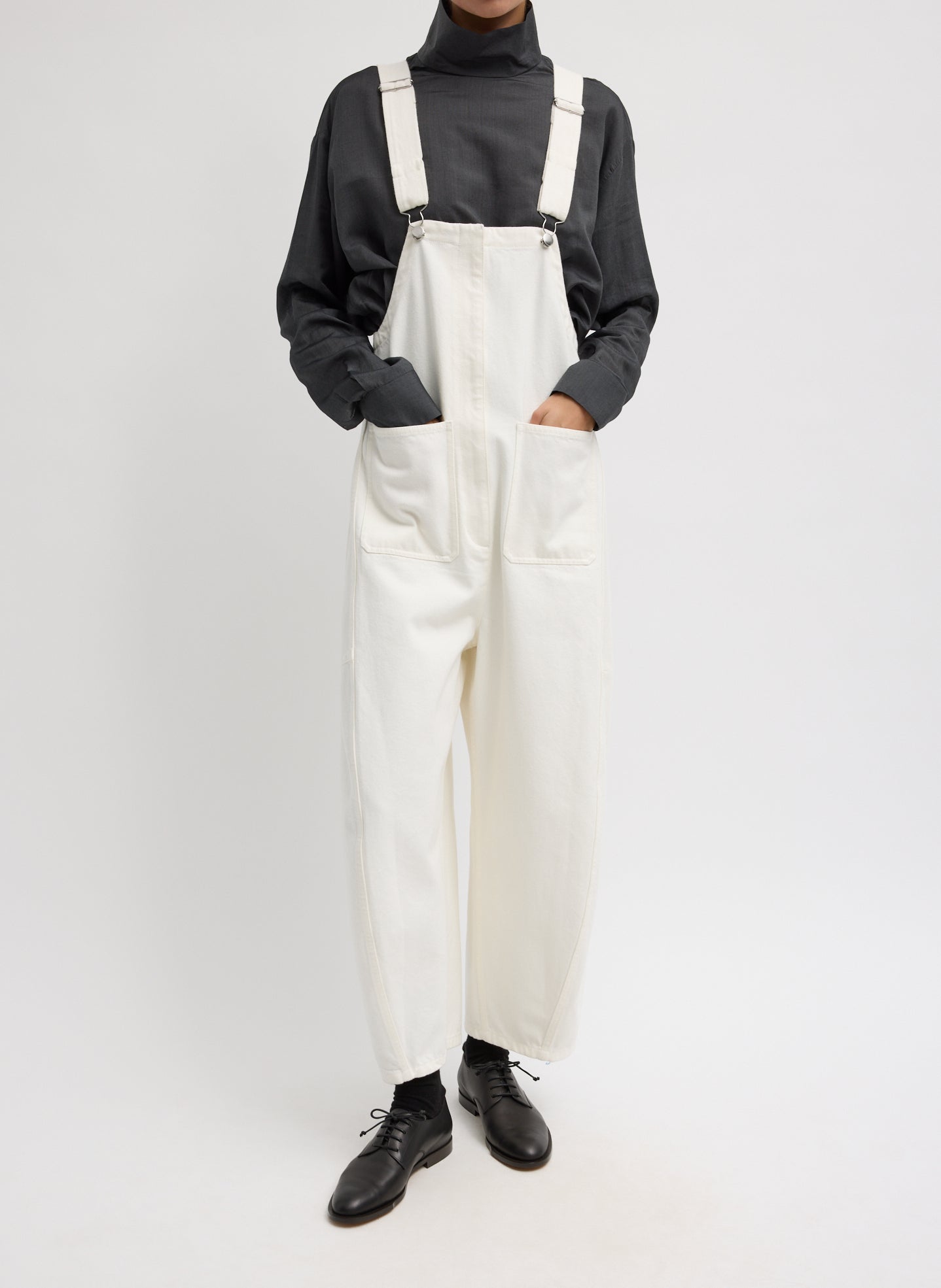 White Denim Jumpsuit | Tibi White