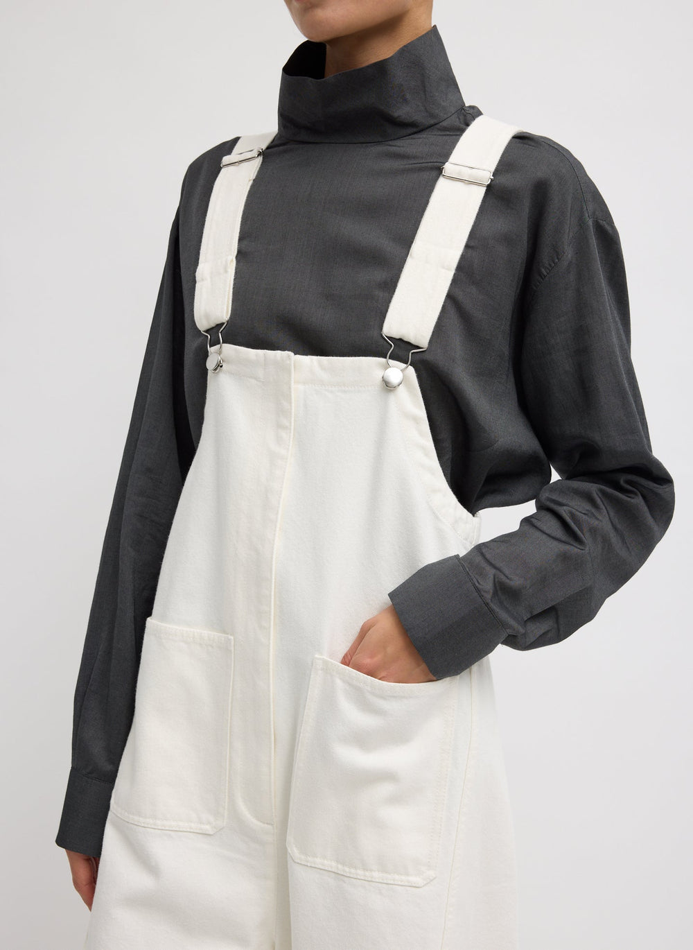 White Denim Jumpsuit | Tibi White