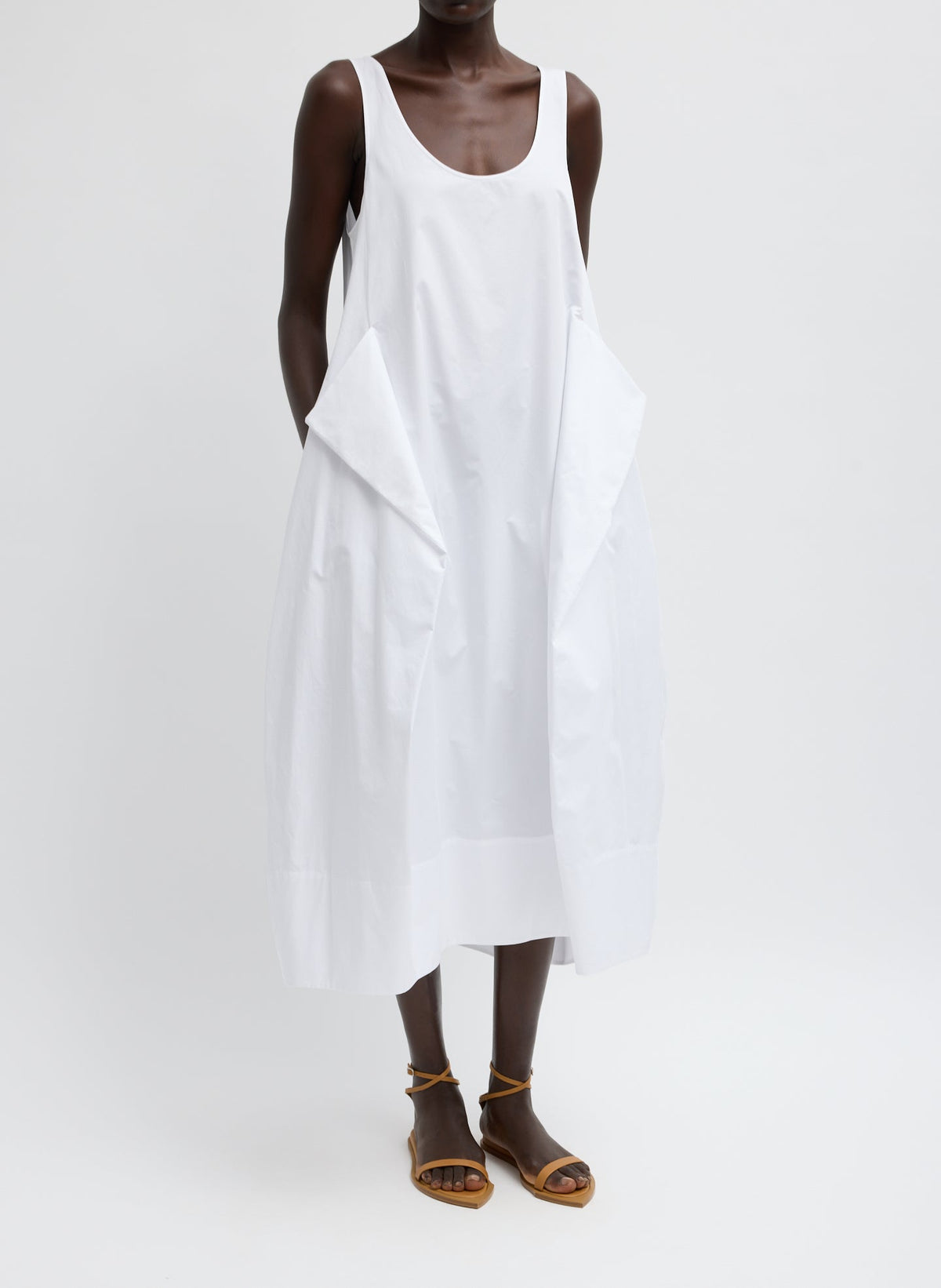 Eco Poplin Tank Dress | Tibi White