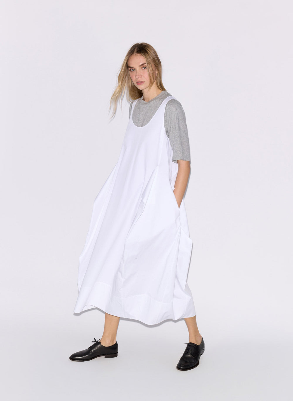 Eco Poplin Tank Dress | Tibi White