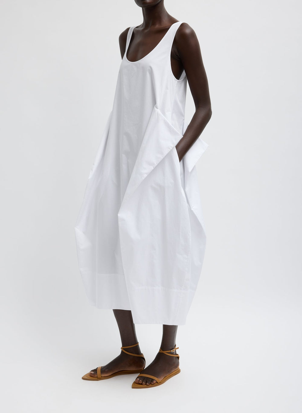 Eco Poplin Tank Dress | Tibi White