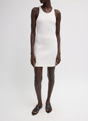 Bonded Viscose Sculpted Sleeveless Tunic Tank | Tibi Ivory