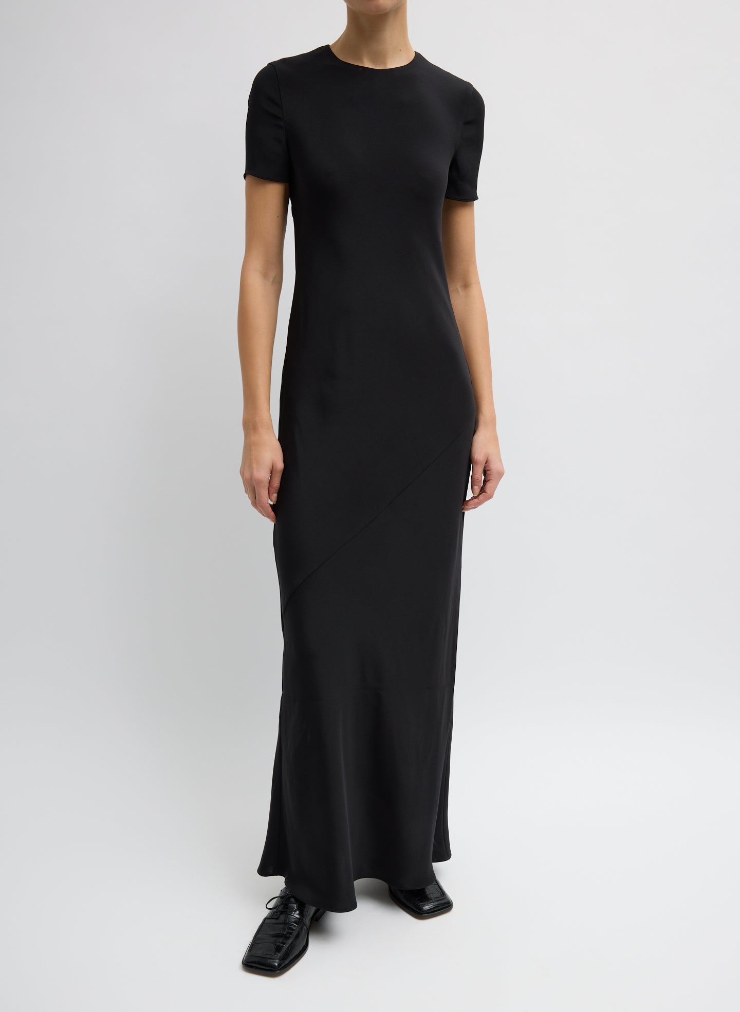 4-Ply Silk Bias Dress | Tibi Black