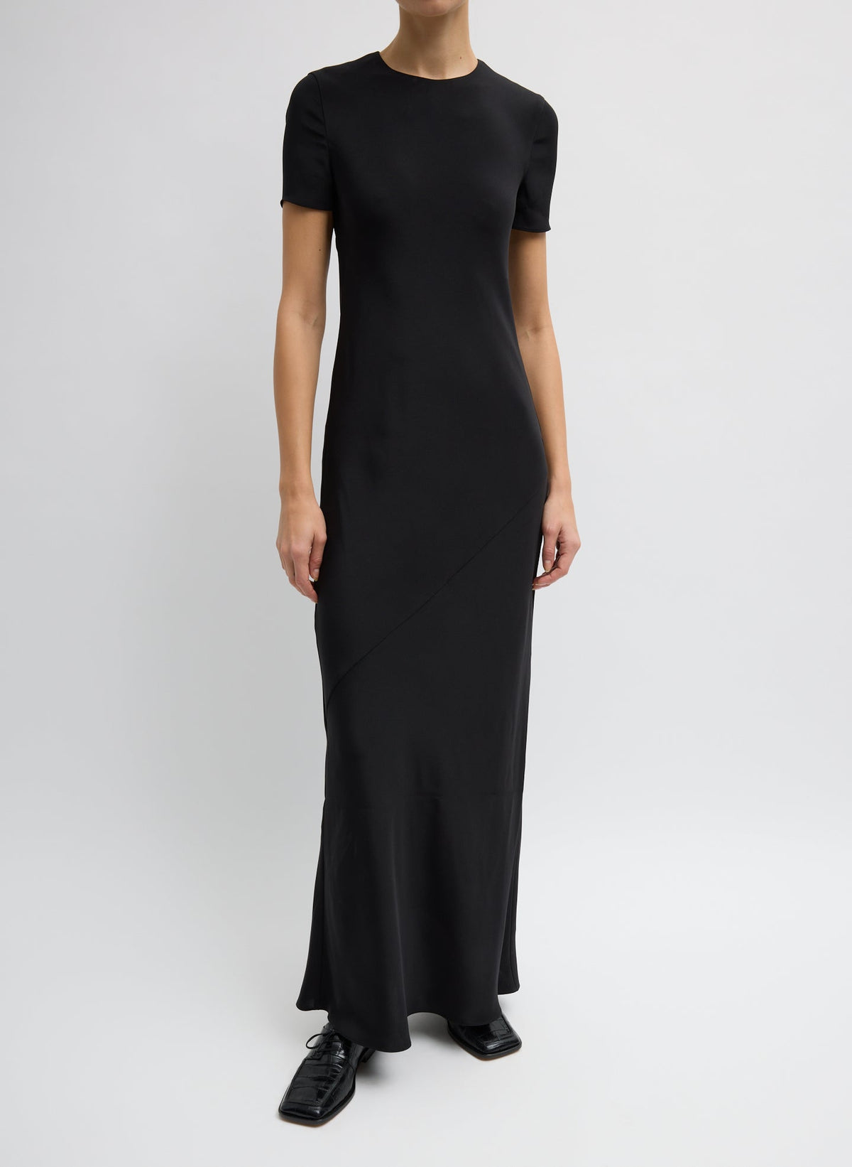 4-Ply Silk Bias Dress | Tibi Black