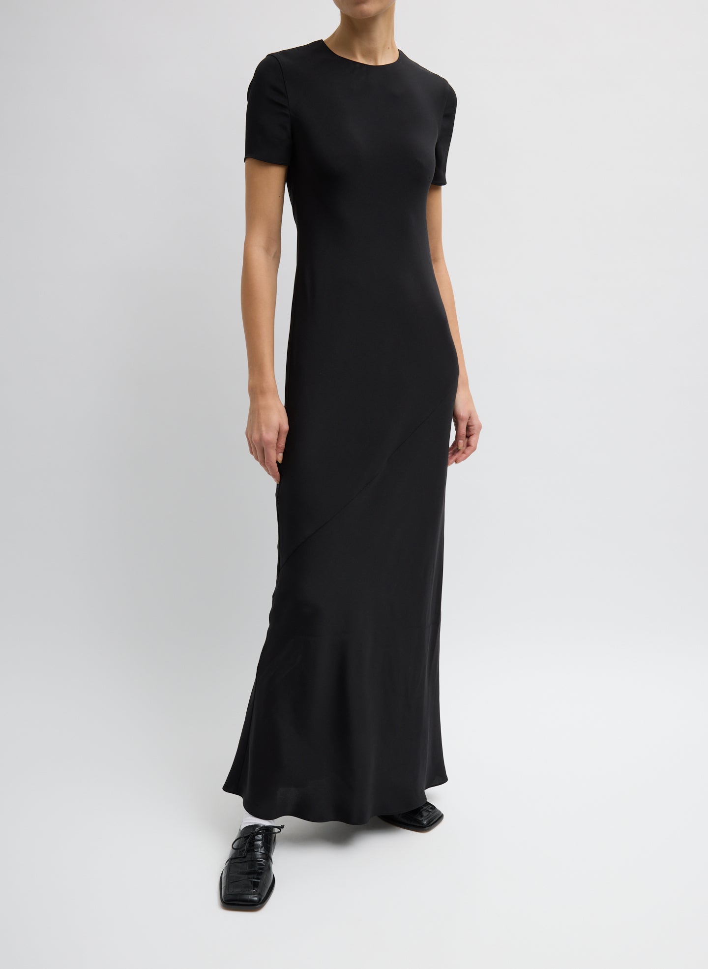 4-Ply Silk Bias Dress | Tibi Black