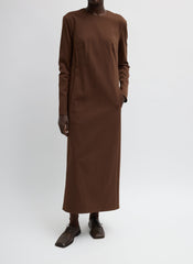 Compact Ultra Stretch Knit Dress With Cut Out Back | Tibi Brown