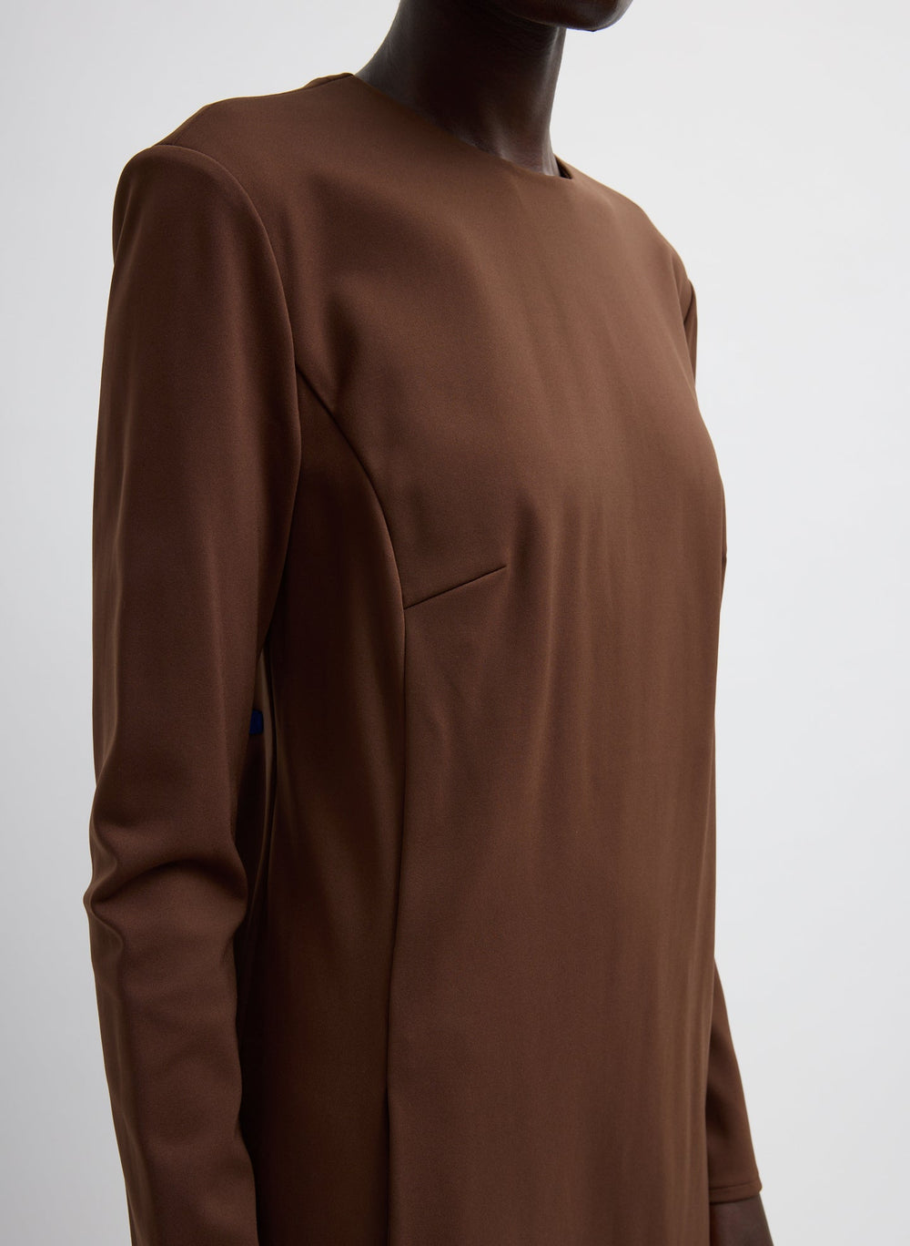 Compact Ultra Stretch Knit Dress With Cut Out Back | Tibi Brown