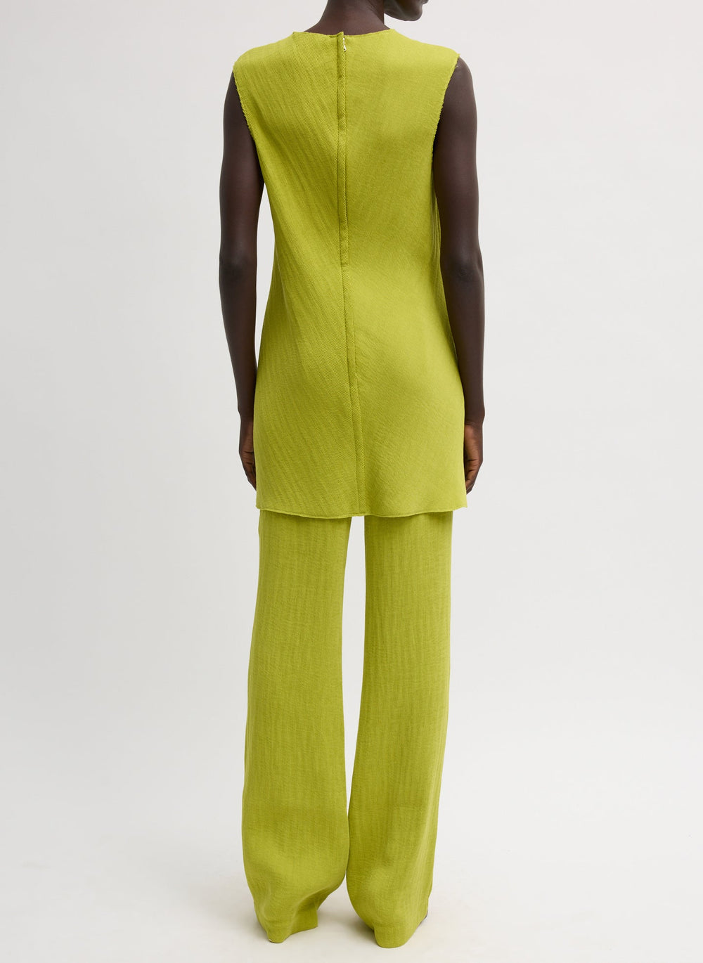 Viscose Plisse Sleeveless Bias Short Tunic Dress | Tibi Pea Pod