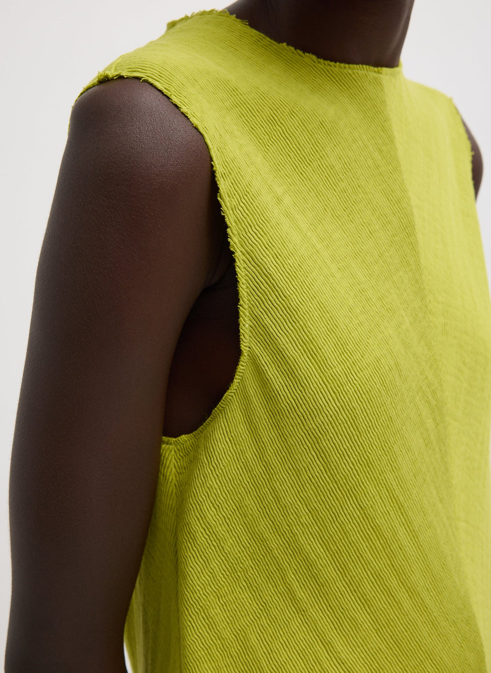 Viscose Plisse Sleeveless Bias Short Tunic Dress | Tibi Pea Pod
