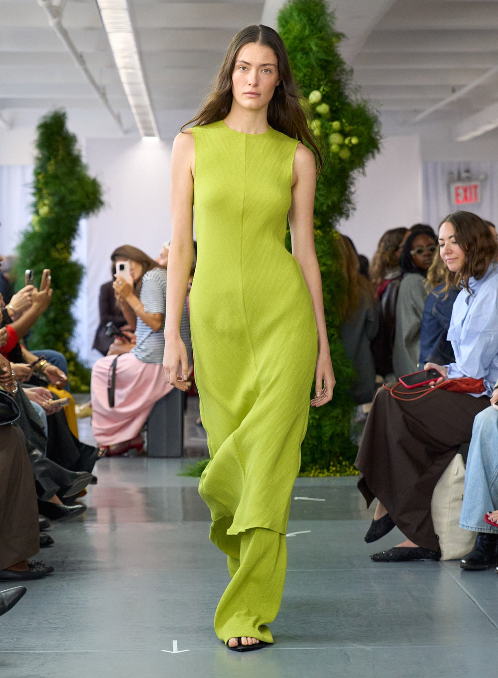 Viscose Plisse Sleeveless Bias Dress | Tibi Pea Pod