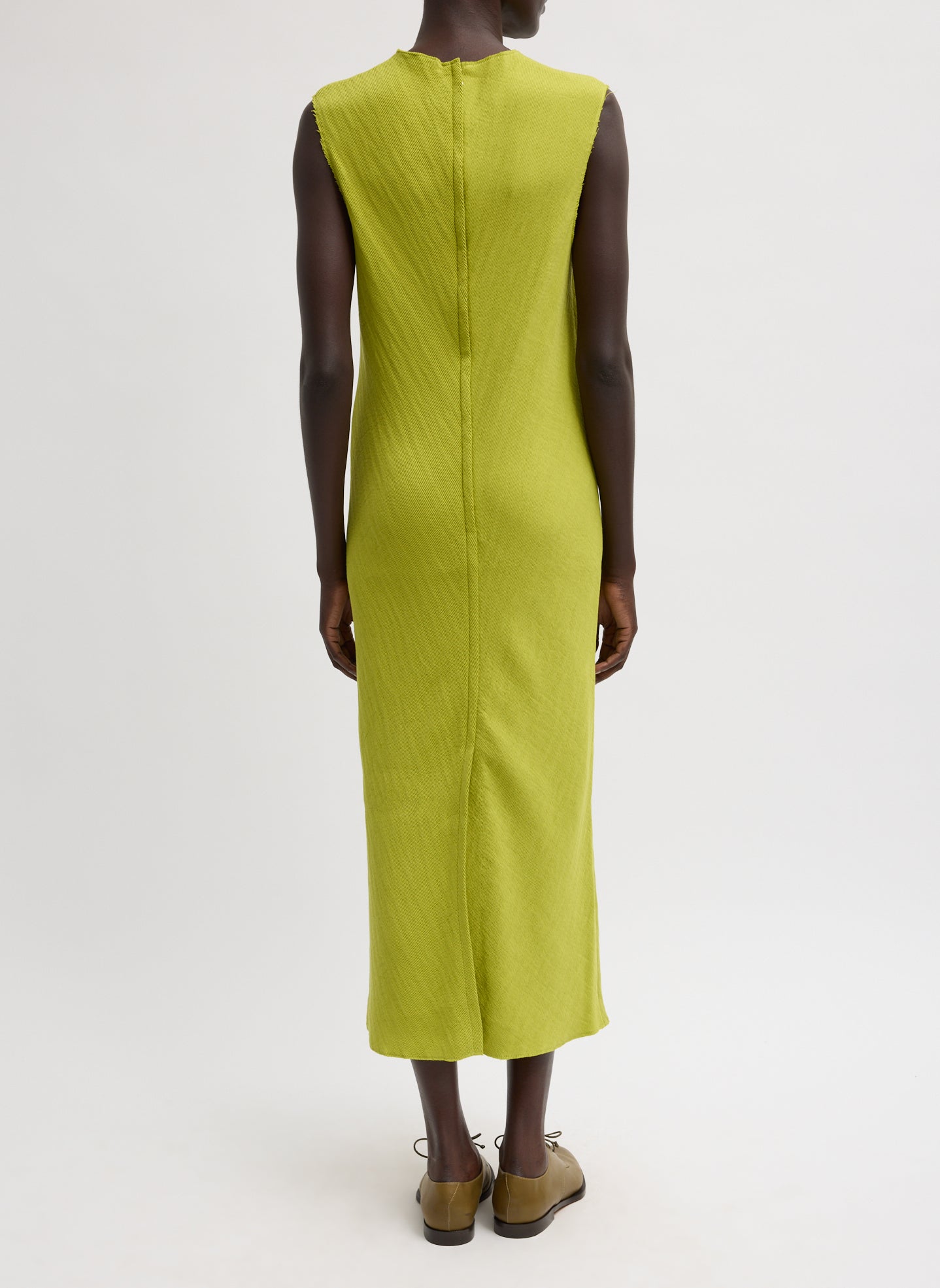 Viscose Plisse Sleeveless Bias Dress | Tibi Pea Pod