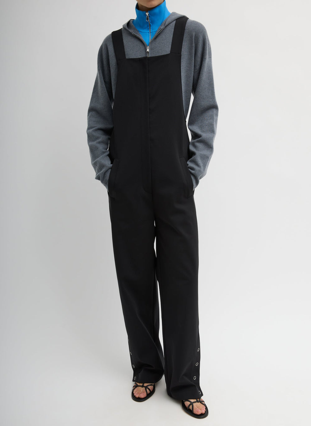 Compact Tech Knit Overalls | Tibi Black