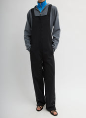 Compact Tech Knit Overalls | Tibi Black