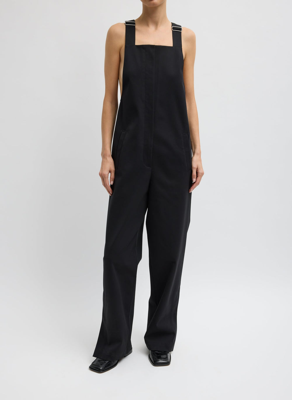 Compact Tech Knit Overalls | Tibi Black