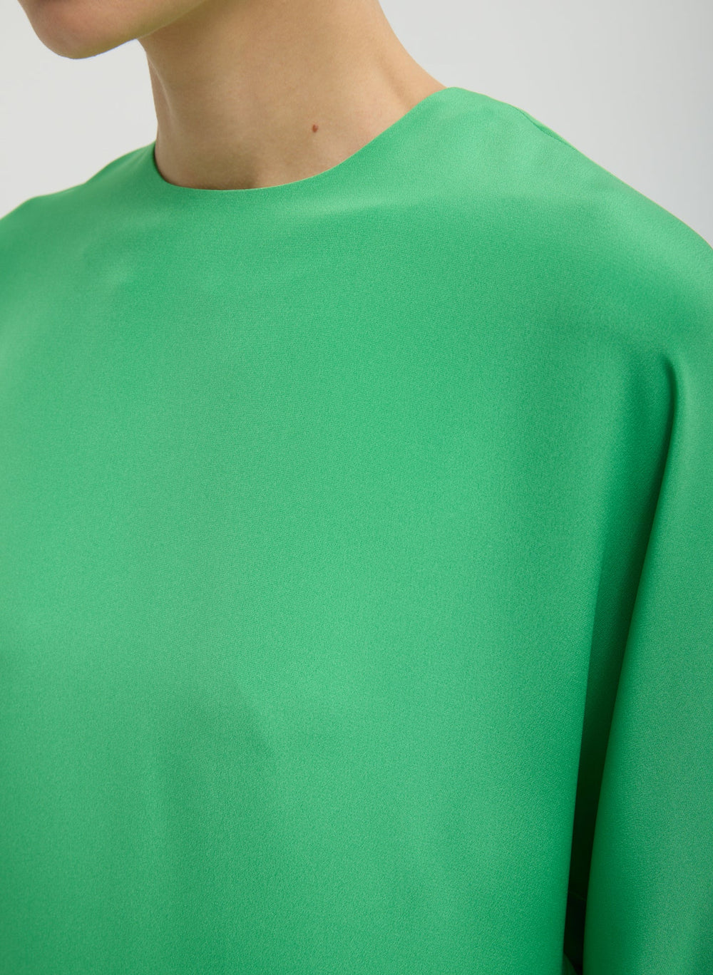 4-Ply Silk Long Sleeve Cocoon Dress | Tibi Green