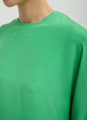 4-Ply Silk Long Sleeve Cocoon Dress | Tibi Green