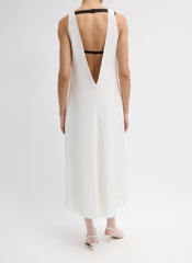 4-Ply Silk V-Neck Dress With Bra | Tibi Ivory