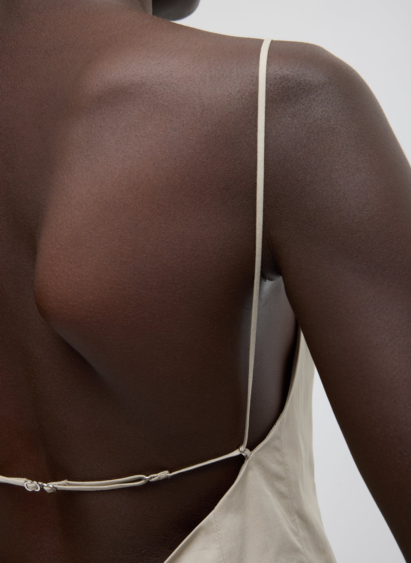 Eco Poplin Strappy Open Back Top | Tibi Sandstone