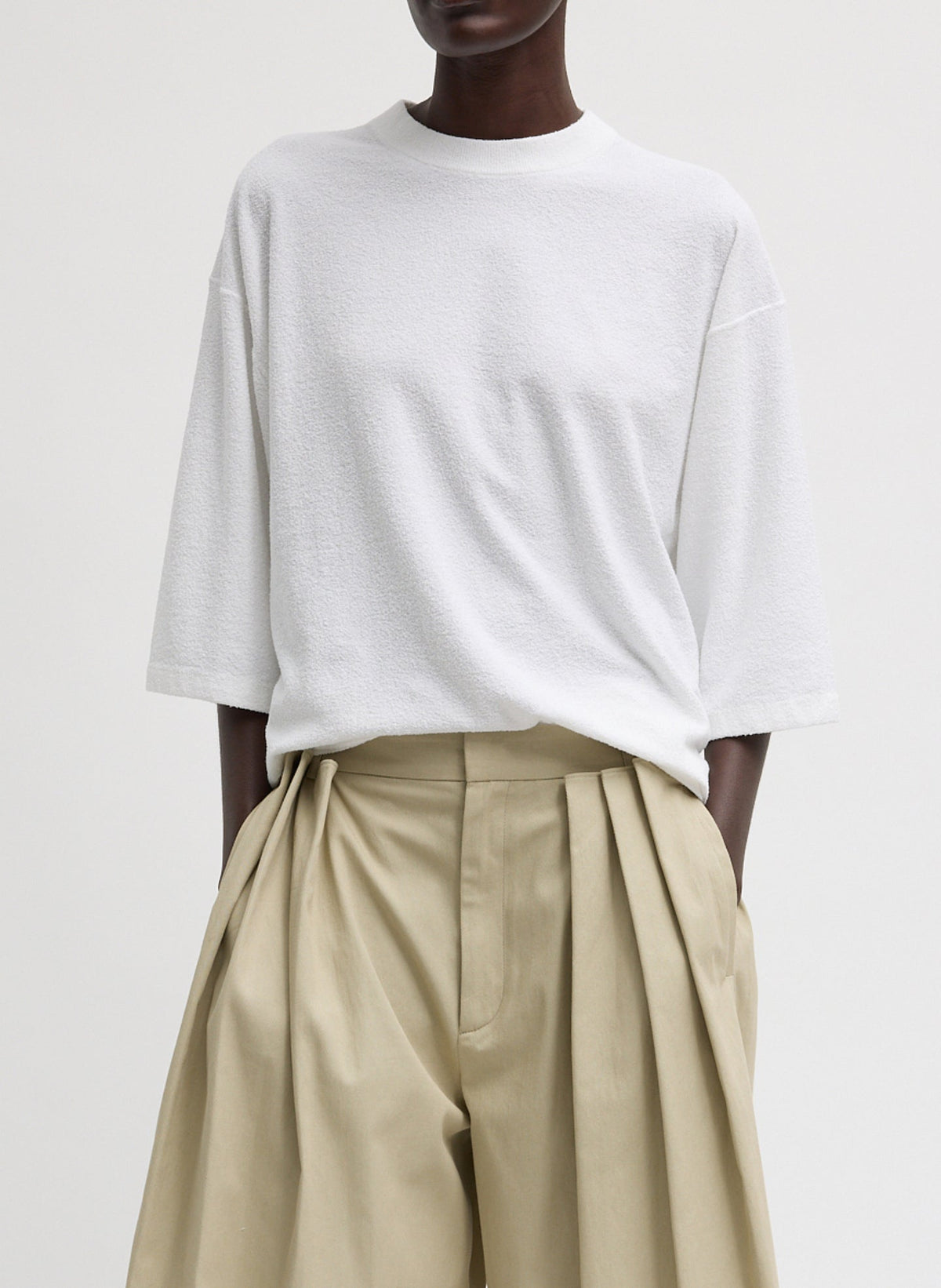 Sable Oversized Easy T-Shirt | Tibi White
