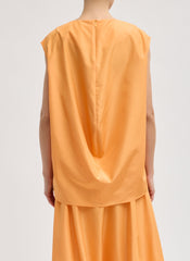 Summer Nylon Sleeveless Cocoon Top | Tibi Orange