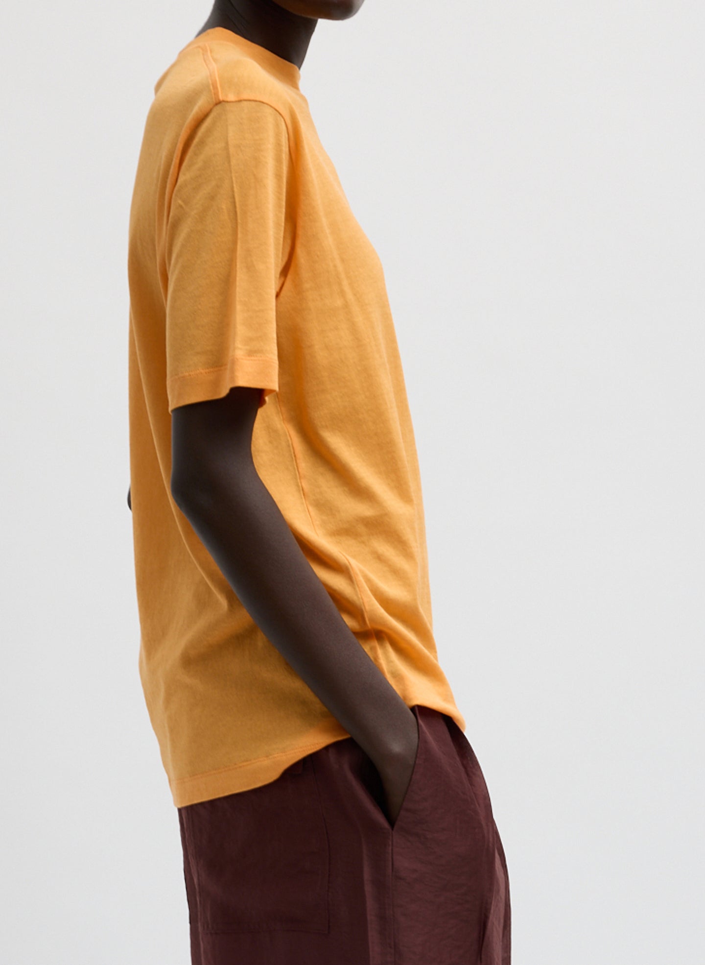 Sheer Crepe Knit Mock Unisex T-Shirt | Tibi Orange