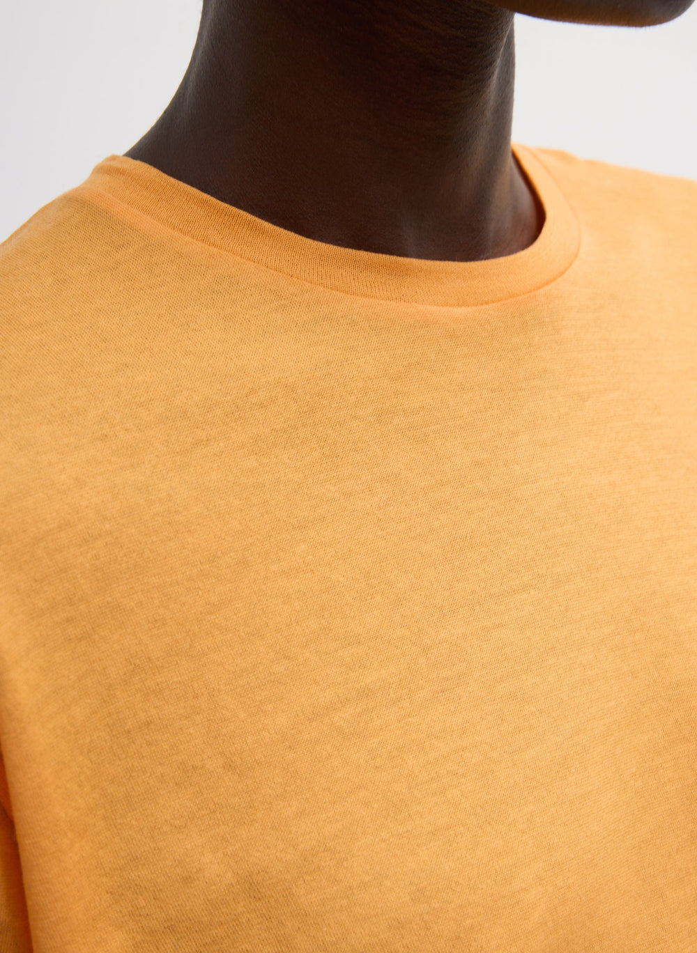 Sheer Crepe Knit Mock Unisex T-Shirt | Tibi Orange
