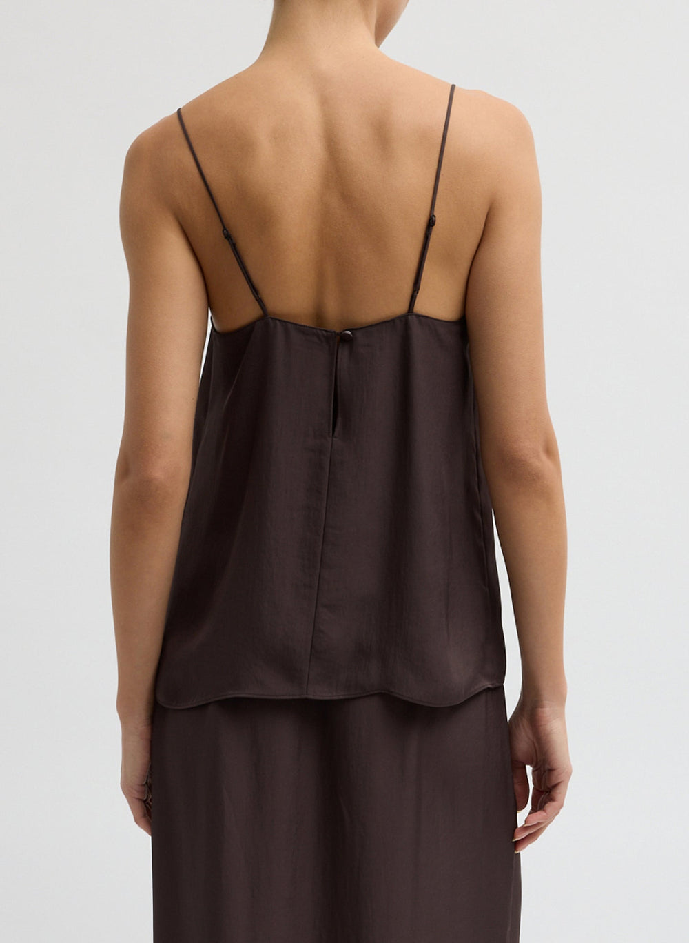 Summer Slip Cami | Tibi Chocolate Brown