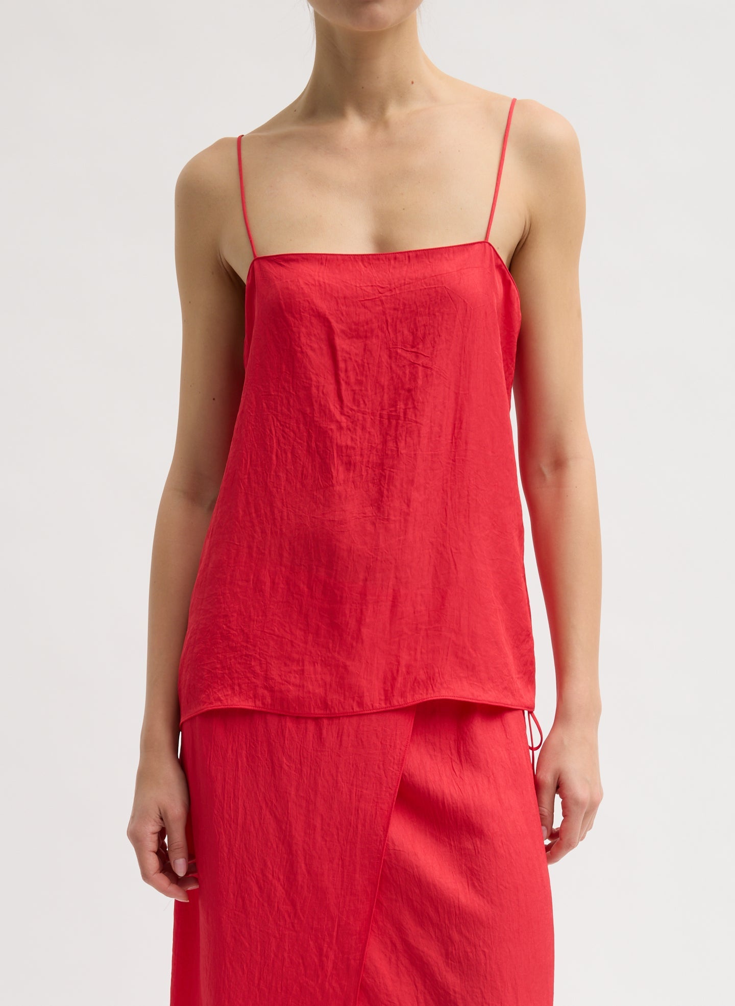 Summer Slip Cami | Tibi Faded Red