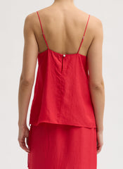 Summer Slip Cami | Tibi Faded Red