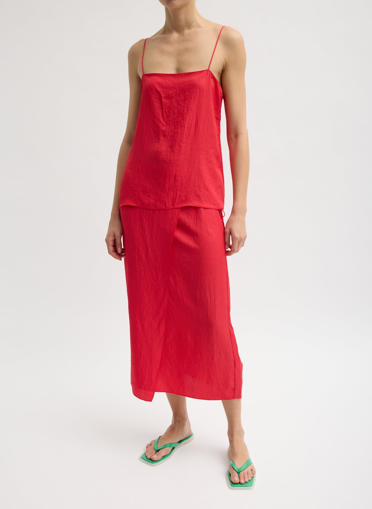 Summer Slip Cami | Tibi Faded Red