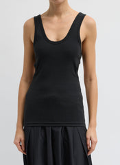 Ribbed Racerback Tank | Tibi Black
