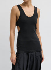 Ribbed Racerback Tank | Tibi Black