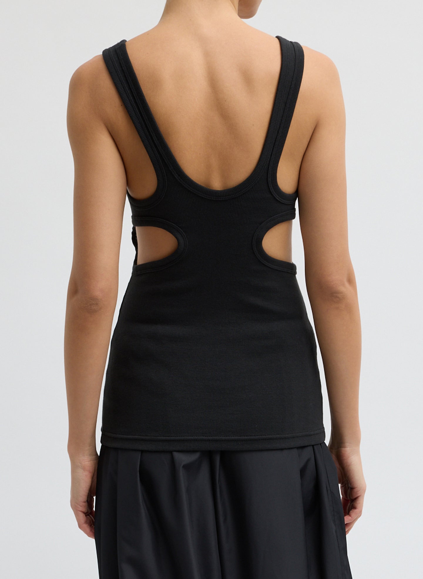 Ribbed Racerback Tank | Tibi Black