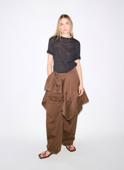 Sheer Crepe Knit Mock Unisex T-Shirt | Tibi Black